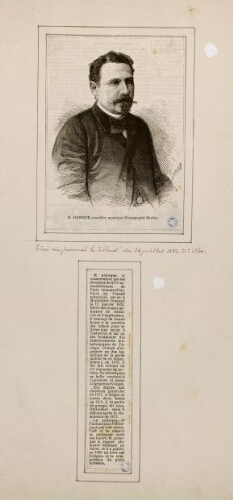 M. Aclocque, conseiller municipal (Photographie Marius). Tiré du journal "Le Voleur" du 26 juillet 1883, 72°, 1360. + 1 notice biographique. Né à Montdidier.