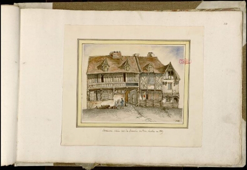 Maison située dans la chaussée du Bois, démolie en 1839. Signé : O. M. Oswald Macqueron