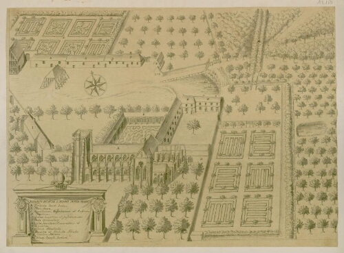 Abbaye royale de Saint-Josse-sur-Mer : plan. Regalis abbatia S. Iudoci supra Mare.