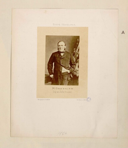 M. Gressier : député de la Somme. Corps Législatif. - Photographie de Franck, 18, rue Vivienne, Paris. 1864.