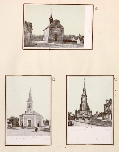 A) Fouilloy. - Carte postale, Amiens, Imp. Yvert et Tellier. Cliché C.B., n°60. B) Bussy-les-Daours. - Carte postale, Amiens, Imp. Yvert et Tellier. Cliché C.B., n°56. C) Daours. - Carte postale, Amiens, Imp. Yvert et Tellier. Cliché C.B., n°59.