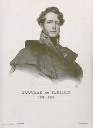 Boucher de Perthes : 1788-1868. - D'après une lithographie de Grevedon. B.M. Abbeville.