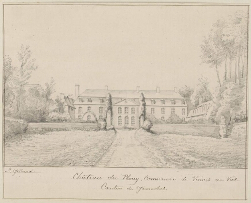 Château du Plouy, commune de Vismes au Val, canton de Gamaches. - Dessin de L. Gillard