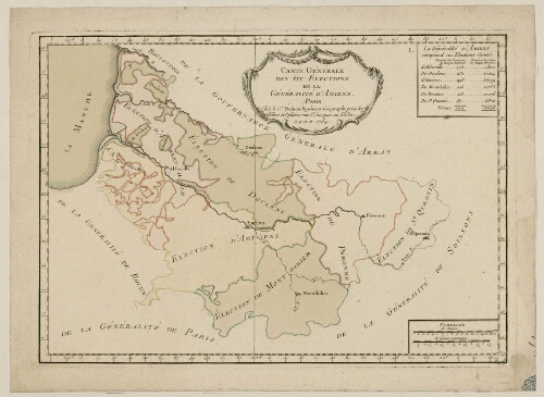 Carte générale des six Élections de la Généralité d'Amiens.