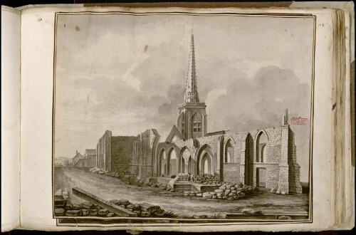 Église Notre-Dame de la Chapelle en démolition, d’après nature en 1794