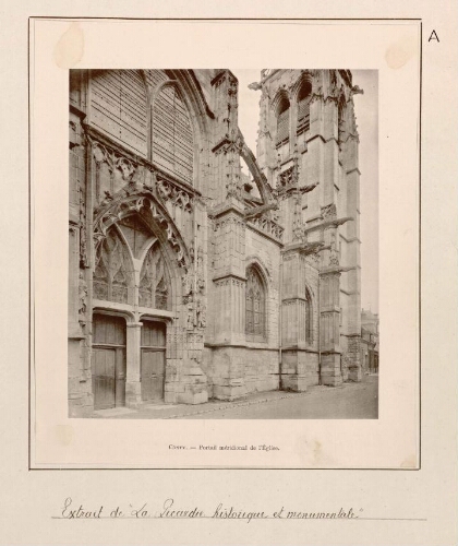 Conty : portail méridional de l'église. - Extrait de "La Picardie historique et monumentale".