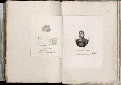 A) Faire-part de décès Messire Guillaume Caüet, décédé le 21 février 1830 ... Curé-Doyen de la paroisse du Saint-Sépulcre, Supérieur des Dames Ursulines, et Chanoine honoraire de la Cathédrale d’Amiens ... de la part de Mr Louis Caüet, son Frère, Propriétaire Électeur et Maire d’Heilly. - Imp. de Mme Vve Boulanger-Vion. B) Guillaume Caüet, Curé, Doyen de la paroisse du St Sépulcre, Supérieur des Dames Ursulines, et Chanoine honoraire de la Cathédrale d’Amiens. - Lith. de Melle Formentin, rue des Sts Pères. - A Abbeville, chez Charlet et chez Grare librairie