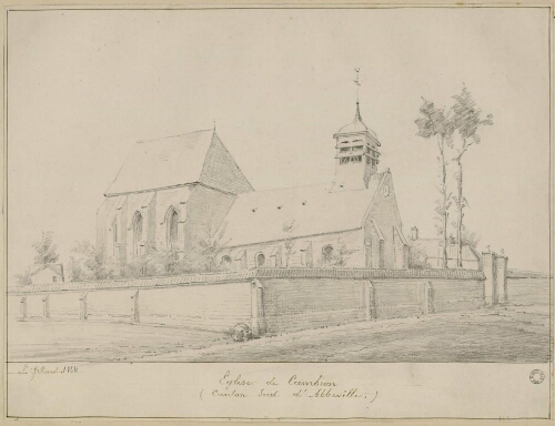 Église de Cambron. - dessin de L. Gillard, 1864