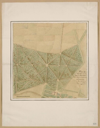 Plan du château et du bois de Francières. Tiré de la collection Delignières de St-Amand