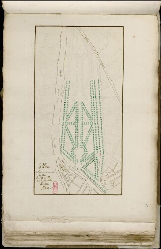 Plan de l’ancienne promenade du Patis d’Abbeville hors la Portelette dressé en 1748 incomplet