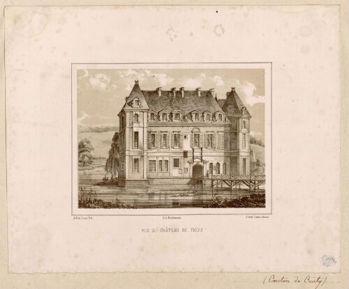 Vue du château de Thoix. - Alfred Greux, del. - Lith. Prudhomme. - Alfred Caron éditeur.