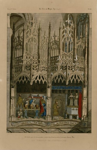 XVe siècle : partie de l'ornementation sculptée dans l'intérieur de la cathédrale d'Amiens, dite "Le Temple de Jérusalem".