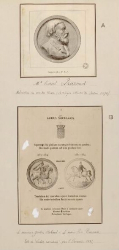 A) M.Ernest Prarond : médaillon en marbre blanc (catalogue illustré du Salon 1894). - Fontaine (E.) M. E. P.