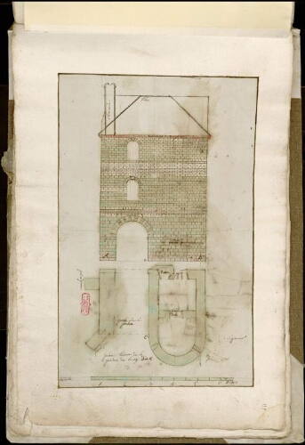 Plan térier (sic) de la prison du Bourg d’Ault. Échelle : 170mm pour 6 toises