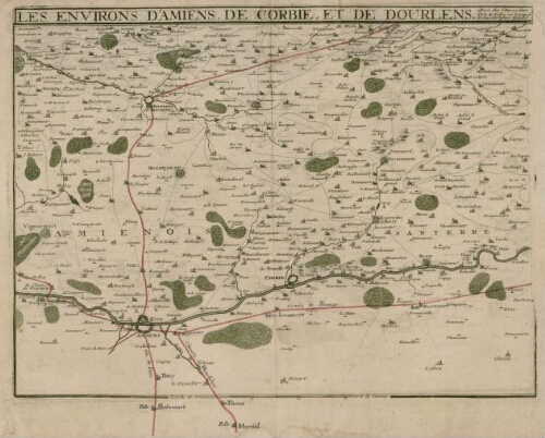 Carte des environs d'Amiens, Corbie et Doullens