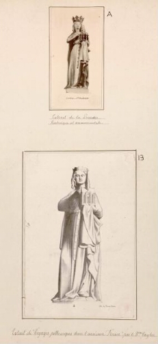 A) Corbie. Sainte Bathilde . - Extrait de "La Picardie historique et monumentale". B) Sainte Bathilde . - Lith. de Thierry Frères. - Extrait de "Voyages pittoresques dans l'ancienne France" par le Baron Taylor.