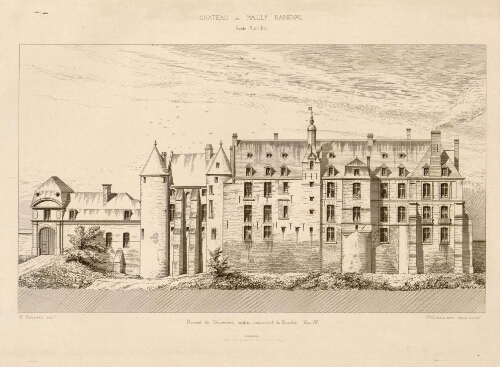 Château de Mailly-Raineval - Façade sud - Recueil de documents inédits concernant la Picardie. Tome IV. H. Bernard. del. Guillaumot, père, sculpt.