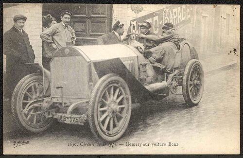 Circuit de Dieppe. Hemery sur voiture Benz