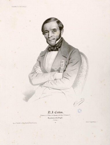 N. J. Creton : Bâtonnier de l'Ordre des Avocats à la Cour d'Amiens : Représentant du Peuple (Somme). Assemblée Nationale. - Lith. de Becquet frères. - Paris, Victor Delarue, 10, Place Desaix, ancienne Dauphine.