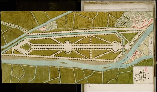 Plan de l’ancienne promenade du Paty Patis d’Abbeville hors la Portelette dressé en 1748, échelle 70 mm pour 40 toises