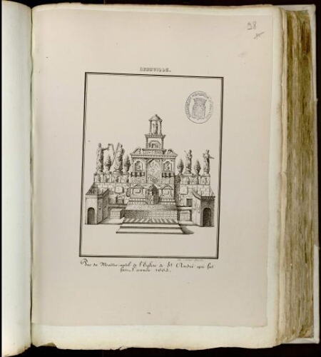 Abbeville Vue du maître-autel de l’église de St André qui fut fait l’année 1663. Lith. L. Gillard, Abbeville