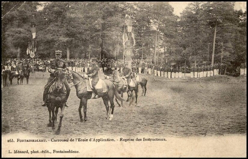 Fontainebleau, carrousel de l'école d’Application. Reprise des instructeurs.