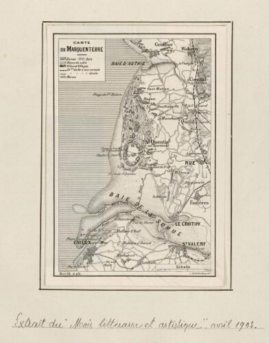 Carte du Marquenterre. - J. Schellenberg, de l. - Extr. du "Mois littéraire et artistique", avril 1903.