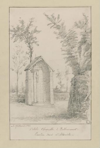 Petite chapelle à Bellancourt (canton Nord d’Abbeville).- Dessin de L. Gillard, 1864