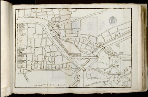 Plan d’Abbeville depuis la rivière aux Nonains et le faubourg des Planches au nord, les marais Saint-Gilles jusqu’à l’église Saint-André au sud