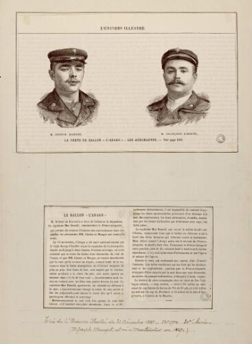 A) M. Joseph Mangot et M. François L'Hoste : la perte du ballon "L'Arago" : les aéronautes.