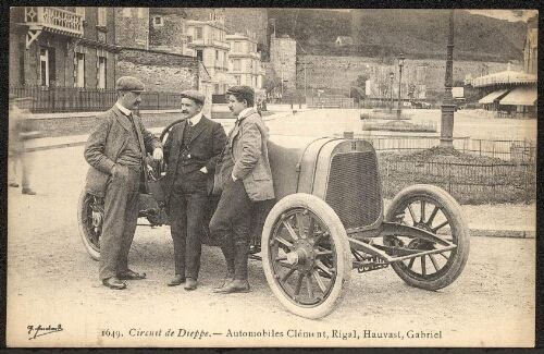 Circuit de Dieppe. Automobiles Clément, Rigal, Hauvast, Gabriel