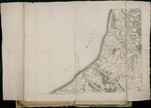 Carte sans titre, ni légende . 15ème feuille Côtes de la Manche de Dieppe à l’embouchure de l’Authie. 1758. éch. 220mm pour 10 000 toises Carte de Cassini