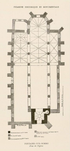 Fontaine-Sur-Somme : plan de l'Église . Extr. de "La Picardie historique et monumentale".