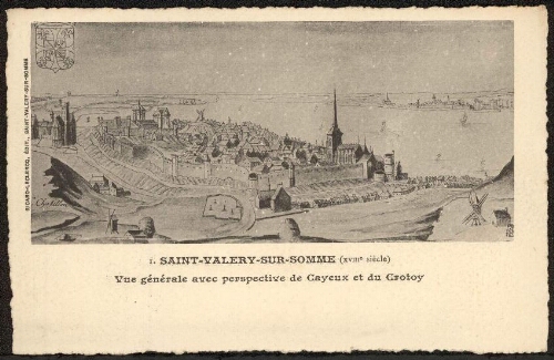 Saint-Valery-sur-Somme (XVIIIe siècle) : vue générale avec perspective de Cayeux et du Crotoy