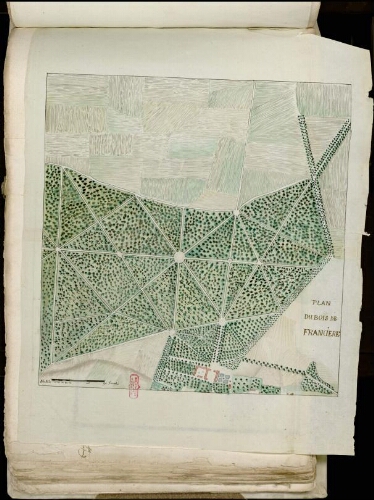 Plan du bois de Francière. Echelle 57mm pour 150 toises