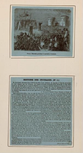 Pierre L'Hermite prêchant la Croisade . - G. Burgun, del. - Émile Bayard, sculp. - Accompagné d'un article intitulé "Histoire des Croisades" (N°1).