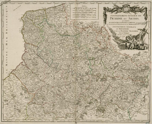 Gouvernement général de Picardie et Artois, qui comprend le Comté d'Artois, le Ponthieu, l'Amienois, le Santerre, le Vermandois et le Thierrache : Gouvernemens généraux du Boulenois et de la Flandre françoise.