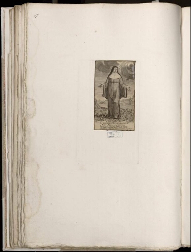 La vénérablEMère Gabrielle de Jesus Maria d’Abbeville, fondatrice de s religieuses Minimes en France. Elle trépassa saintement en leur Premier Convent d’Abbeville le troisième jour de décembre 1639. Lenfant, ex.