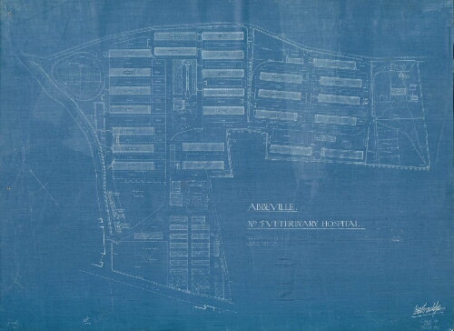 Cartes et Plans 1914-1918 : Abbeville. N°5 Veterinary Hospital = Hôpital vétérinaire n°5