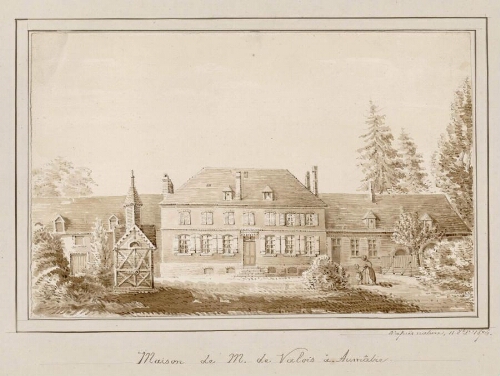 Maison de M. de Valois à Aumâtre. - Aquarelle d'Oswald Macqueron, d'après nature, 11 oct. 1876.