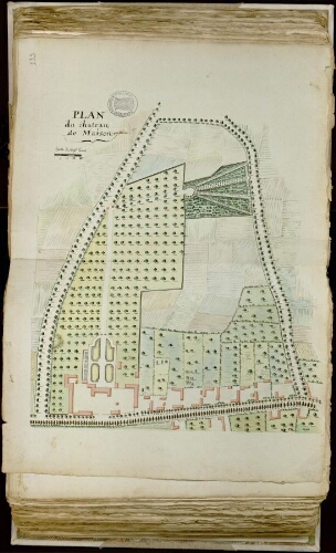 Plan du château de Maison Ponthieu. Signé D. L., 1794. Échelle 29mm pour vingt toises