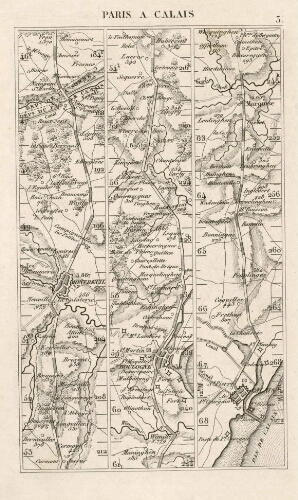 Carte de la route Paris-Calais, n°3.