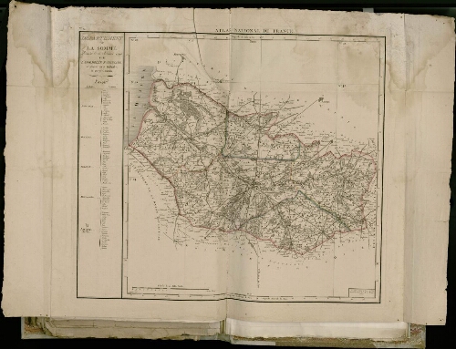 Département de la Somme, décrété le 26 janvier 1790 par l’Assemblée Nationale et divisé en 5 districts et en 72 cantons… Extrait de l’Atlas national de la France. Doudan fecit fit à Paris au bureau de l’Atlas de France, rue de la Monnoye, n°5. éch. 144mm pour 20 000 toises