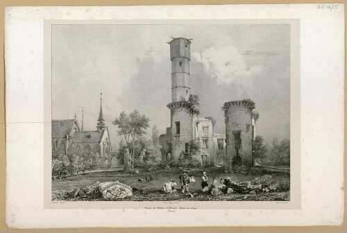 Ruines du château de Folleville - Eglise du village (Picardie).