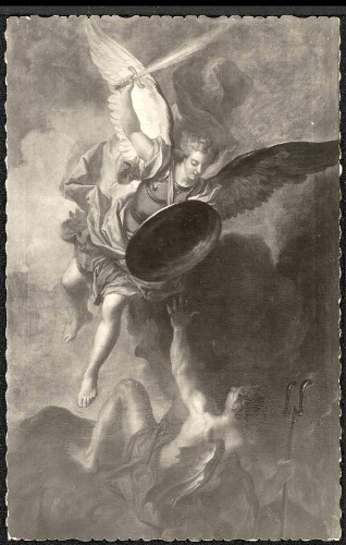 Abbatiale de Saint-Riquier (Somme) : Saint Michel terrassant le démon, tableau de Louis Silvestre, 1712