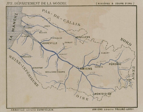 Département de la Somme (rivières, et cours d'eau). N°2.