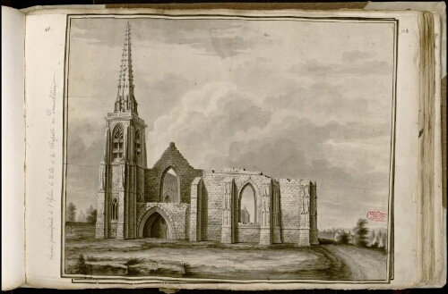 Façade principale de l'église de Notre-Dame de la Chapelle en démolition, d’après nature en 1794