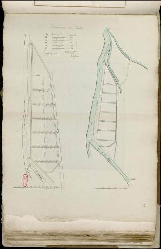 Promenade du Patis. 2 plans, échelle 90mm pour 100 toises et 55mm pour 100 toises