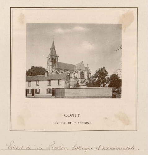 Conty, l'église de Saint-Antoine. - Extrait de "La Picardie historique et monumentale.