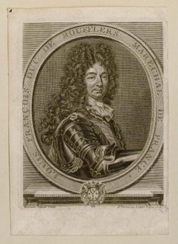 Louis François duc de Boufflers, maréchal de France. - Hiacinthe Rigault, pinxit. - S. Thomassin, sculptor Regius, 1701.